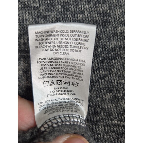 Eddie Bauer 1/4 Zip Sweater Pullover Fleece Men's Large Heathered Grey Pocket - Picture 7 of 11